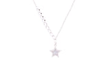 Asfour Crystal Chain Necklace With Star Design In 925 Sterling Silver ND0141