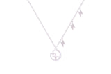 Asfour Crystal Chain Necklace With Stras Pendant In 925 Sterling Silver ND0144