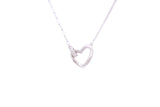 Asfour Crystal Chain Necklace With Heart Pendant In 925 Sterling Silver ND0149