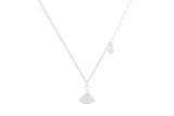 Asfour Crystal Chain Necklace With Fish Tail Design In 925 Sterling Silver ND0162