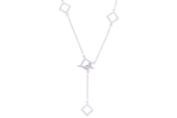 Asfour Crystal Chain Necklace With Rhombus Design In 925 Sterling Silver ND0164