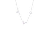 Asfour Crystal Chain Necklace With Triangles Design In 925 Sterling Silver ND0165