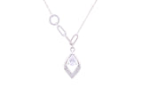 Asfour Crystal Chain Necklace With Art Deco Design Inlaid With Zircon In 925 Sterling Silver ND0166