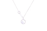 Asfour Crystal Chain Necklace With Round Pendant Inlaid With Zircon In 925 Sterling Silver ND0168