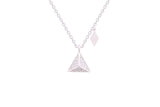 Asfour Crystal Chain Necklace With Triangle Pendant In 925 Sterling Silver ND0170