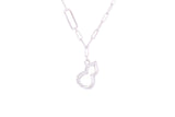 Asfour Crystal Chain Necklace With Wulu Pendant Inlaid With Zircon In 925 Sterling Silver ND0172