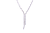 Asfour Crystal Classic Tennis Necklace Inlaid With Double Drop Zircon In 925 Sterling Silver ND0174