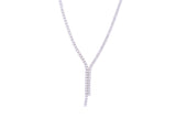 Asfour Crystal Classic Tennis Necklace Inlaid With Double Drop Zircon In 925 Sterling Silver ND0174