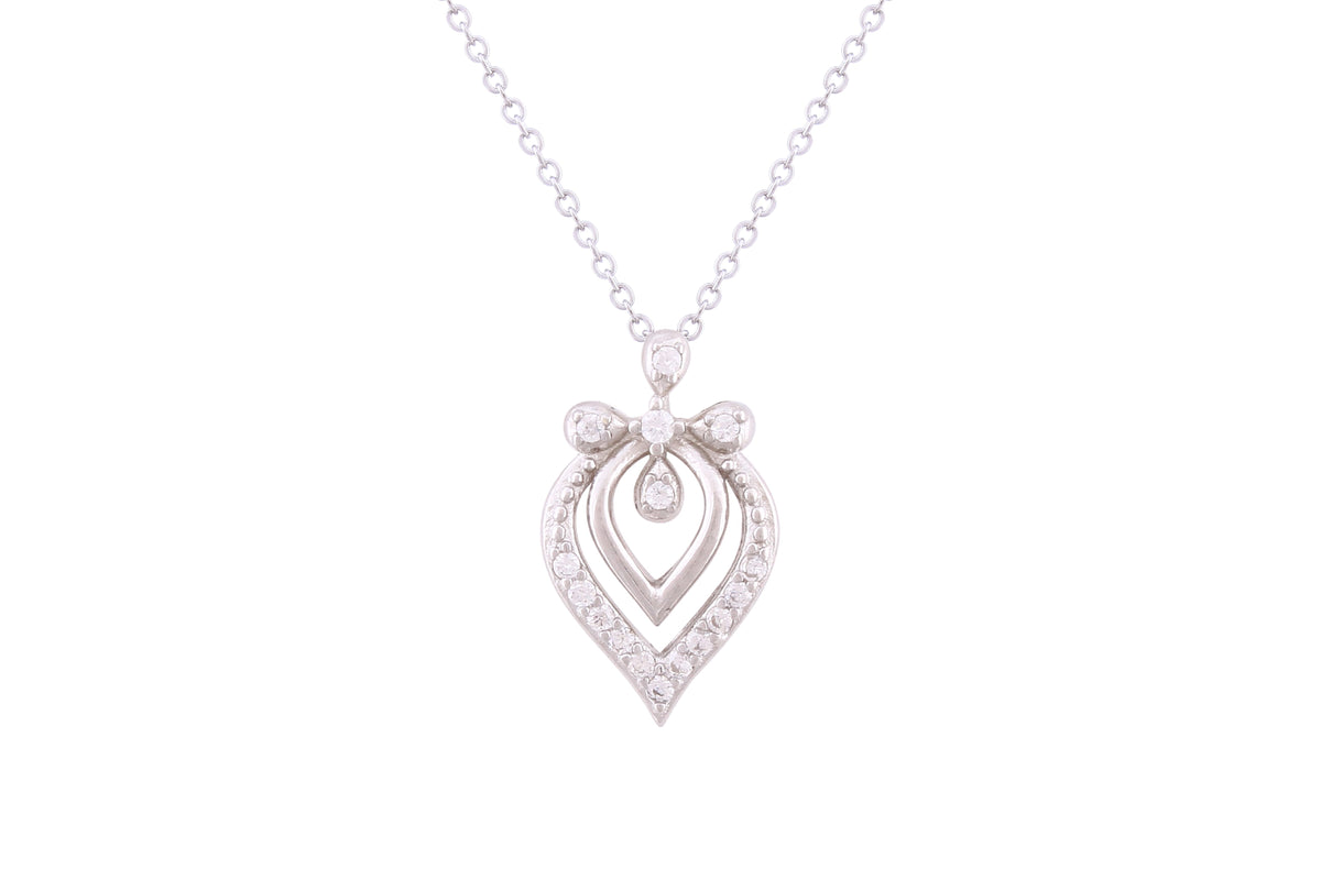 Asfour Crystal Chain Necklace With Art Deco Pendant In 925 Sterling Silver ND0218