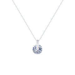 Asfour Crystal Chain Necklace With Round Zircon Stone In 925 Sterling Silver-ND0565