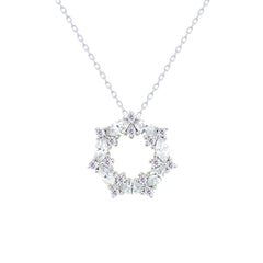 Asfour Crystal Chain Necklace With Round Marquise Cut Stones In 925 Sterling Silver-ND0575