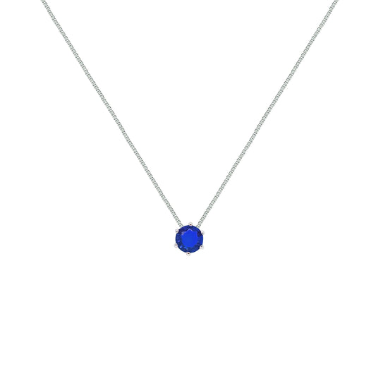 Asfour Crystal Box Chain Necklace With Rose Round Zircon In 925 Sterling Silver-ND0591-O