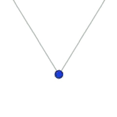 Asfour Crystal Box Chain Necklace With Rose Round Zircon In 925 Sterling Silver-ND0591-O