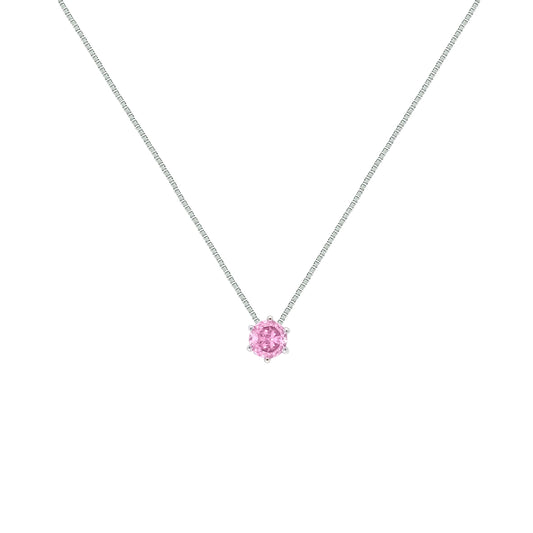 Asfour Crystal Box Chain Necklace With Emerald Round Zircon In 925 Sterling Silver-ND0591-G