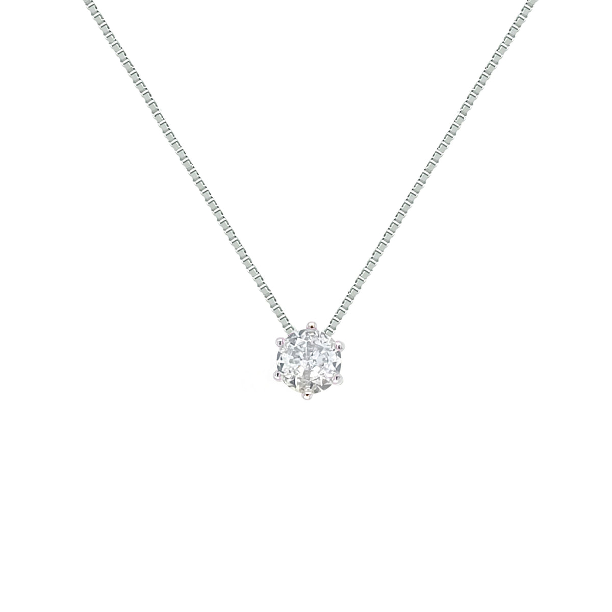 Asfour Crystal Chain Necklace With Decorative Fuchsia Oval Pendant In 925 Sterling Silver-ND0590-F