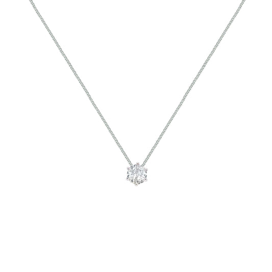 Asfour Crystal Chain Necklace With Decorative Fuchsia Oval Pendant In 925 Sterling Silver-ND0590-F