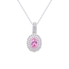 Asfour Crystal Box Chain Necklace With Blue Round Zircon In 925 Sterling Silver-ND0591-B