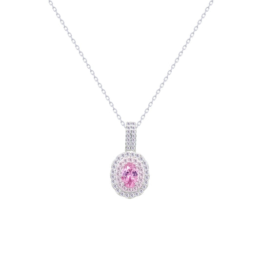 Asfour Crystal Box Chain Necklace With Blue Round Zircon In 925 Sterling Silver-ND0591-B