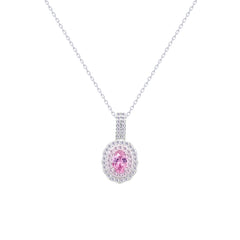 Asfour Crystal Box Chain Necklace With Blue Round Zircon In 925 Sterling Silver-ND0591-B