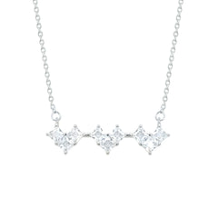 Asfour Crystal Chain Necklace With Halo Round Pendant In 925 Sterling Silver-ND0593