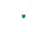 Asfour Crystal 925 Sterling Silver Chain Necklace With Green Pendant