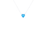 Asfour Crystal 925 Sterling Silver Chain Necklace With Aquamarine Pendant