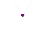 Asfour Crystal 925 Sterling Silver Chain Necklace With Purple Pendant