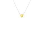Asfour Crystal 925 Sterling Silver Chain Necklace With Yellow Pendant