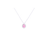 Asfour Crystal 925 Sterling Silver Chain Necklace With Rose Pendant