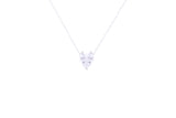 Asfour Crystal 925 Sterling Silver Chain Necklace With Clear Pendant