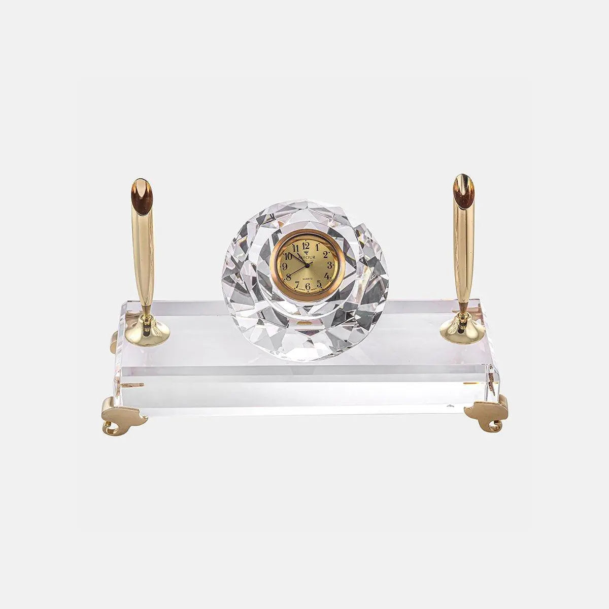 Pen Holder - Clear - clock & Diamond