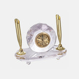 Pen Holder Crystal With Clock