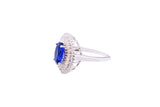 Asfour Crystal Cocktail Ring With Blue Oval Design In 925 Sterling Silver RD0074-BW-8