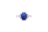 Asfour Crystal Halo Ring With Blue Zircon Stone In 925 Sterling Silver RD0075-B-8