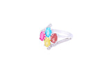 Asfour Crystal Fashion Ring With Multi Color Opal Stones In 925 Sterling Silver-RD0077-K-A-8
