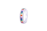 Asfour Crystal Band Ring Inlaid With Multi color Zircon Stones In 925 Sterling Silver-RD0085-K-7