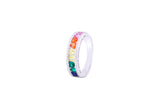 Asfour Crystal Band Ring Inlaid With Multi color Heart Stones In 925 Sterling Silver-RD0086-K-7