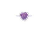 Asfour Crystal Drew Ring With Tenzanite Heart Design In 925 Sterling Silver-RD0091-N-A-8