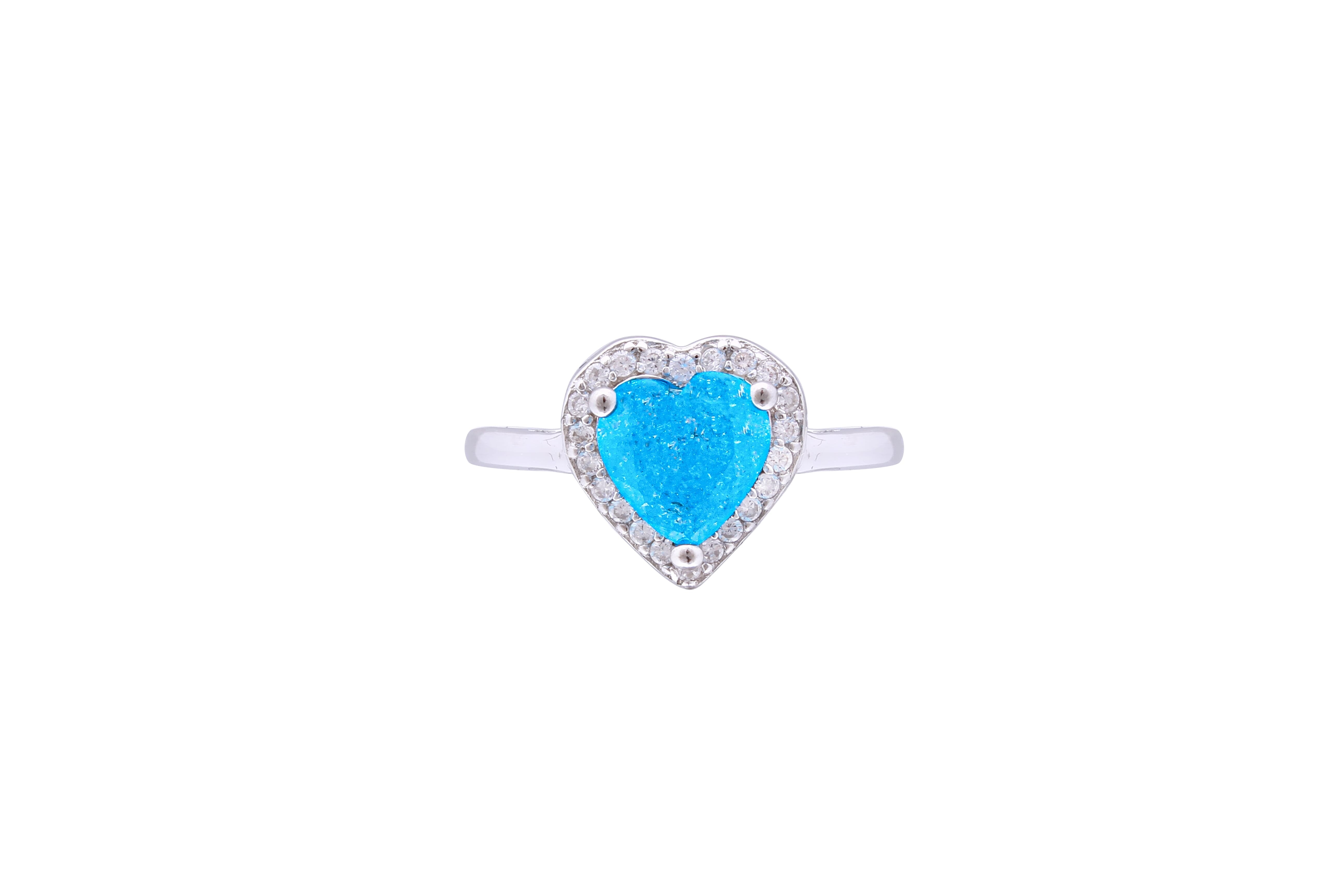 Asfour Crystal Halo Ring With Rose Aquamarine Design in 925 Sterling Silver-RD0092-M-A-8