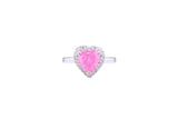 Asfour Crystal Halo Ring With Rose Heart Design in 925 Sterling Silver-RD0092-O-A-8