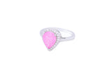Asfour Crystal Halo Ring With Rose Pear Design In 925 Sterling silver-RD0093-O-A-7