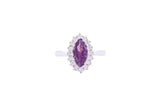 Asfour Crystal Halo Ring With Tenzanite Marquise Cut Opal Stone In 925 Sterling Silver-RD0101-N-A-7