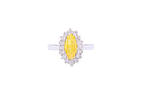 Asfour Crystal Halo Ring With Yellow Marquise Cut Opal Stone In 925 Sterling Silver-RD0101-Y-A-9