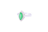 Asfour Crystal Halo Ring With Emerald Marquise Cut Opal Stone In 925 Sterling Silver-RD0102-G-A-8