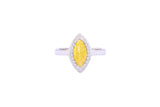 Asfour Crystal Halo Ring With Yellow Marquise Cut Opal Stone In 925 Sterling Silver-RD0102-Y-A-9