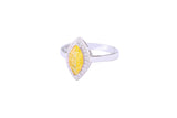 Asfour Crystal Halo Ring With Yellow Marquise Cut Opal Stone In 925 Sterling Silver-RD0102-Y-A-9