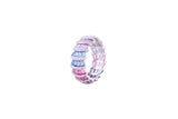 Asfour Crystal Band Ring With Multi Color Baguette Zircon Stones In 925 Sterling Silver-RD0103-K-7