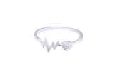 Asfour Crystal Drew Ring With Heartbeat Design In 925 Sterling Silver RD0109-8