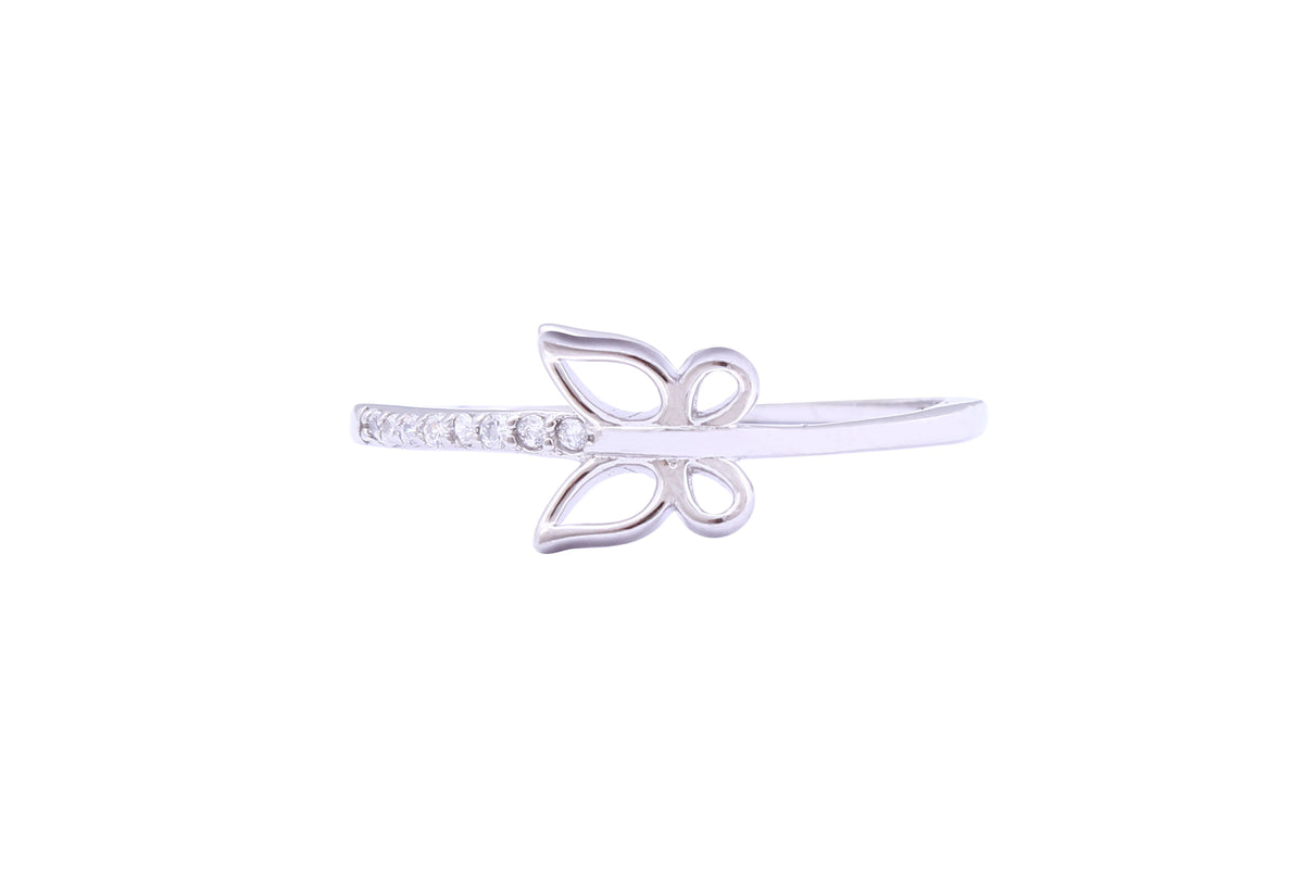 Asfour Crystal Drew Ring With Butterfly Design In 925 Sterling Silver RD0114-8