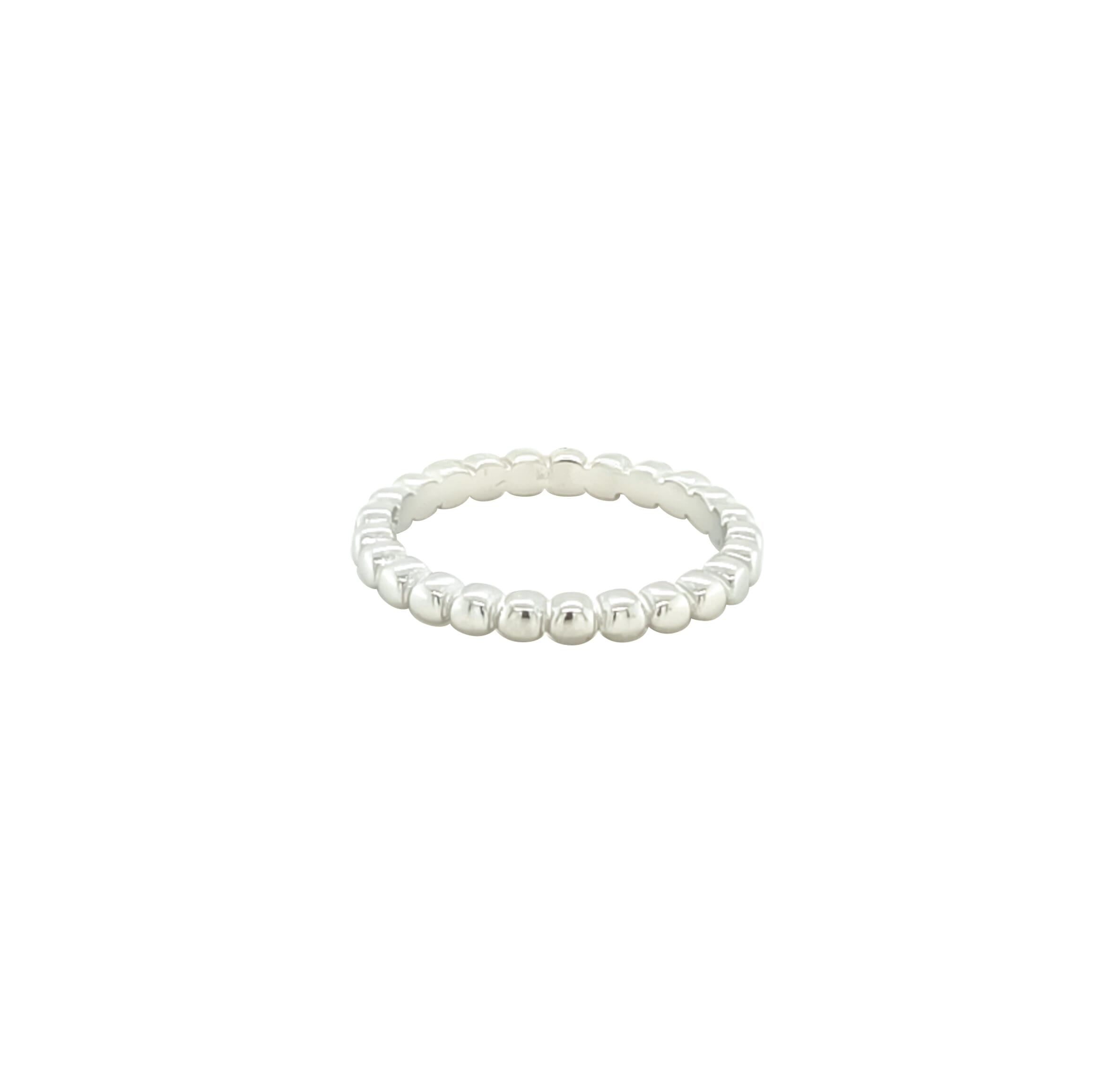 Asfour Crystal Band Ring With Ball Design In 925 Sterling Silver-RD0194-7